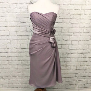 Essense Lavender Strapless Pleated Formal Dress 10